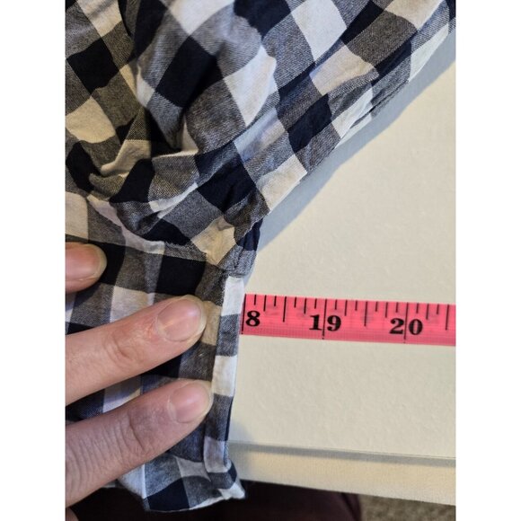 J. Crew Mercentile Blue & White Checkered Lightweight 100% Cotton Flannel XS - Picture 7 of 9